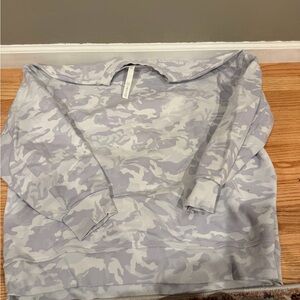 lululemon athletica Light Gray Camo Crew Neck Sweater